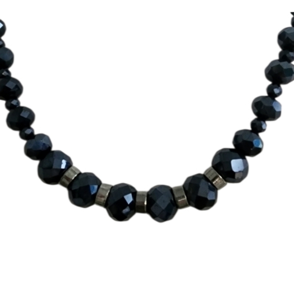 Gray Faceted Bead Necklace